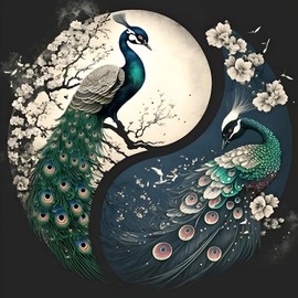 DOMROM Peacock Diamond Painting Kits for Adults, 5D Animal Diamond Painting Picture Set, DIY Diamond Art Painting Kit, Full Drill Gem Digital Diamond Painting Embroidery for Gift Wall Decoration, 30 x
