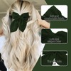 Silky Satin Hair Bows for Women 3Pcs Dark Green Hair