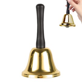 Bell, Santa bell, hand bell, bells, hand table bell, Christmas bell, gold reception bell (gold)