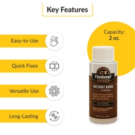 Brixwell QJBQ-001 Wood Adhesive Activator, Instant Bond, 2 oz