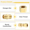uxcell 3Pcs Compression Pipe Fittings, 5/16" Brass Compression Union Straight