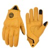 mjmoto Yellow Classic Goat Leather Motorcycle Gloves with Hole Summer