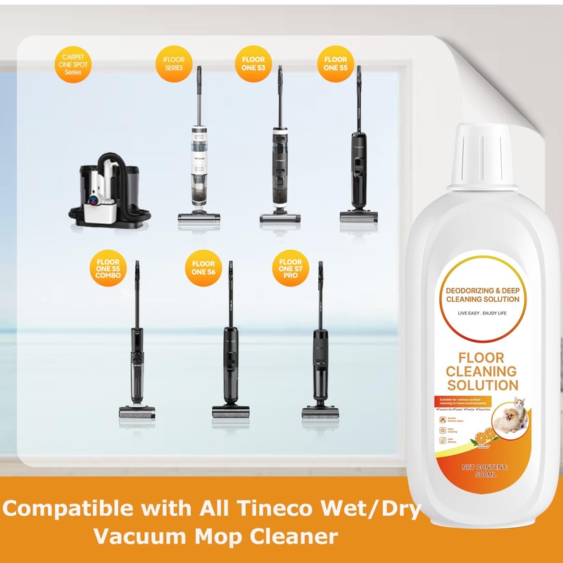 2 Packs Floor Cleaner Orange Scented Compatible with Tineco Cleaning