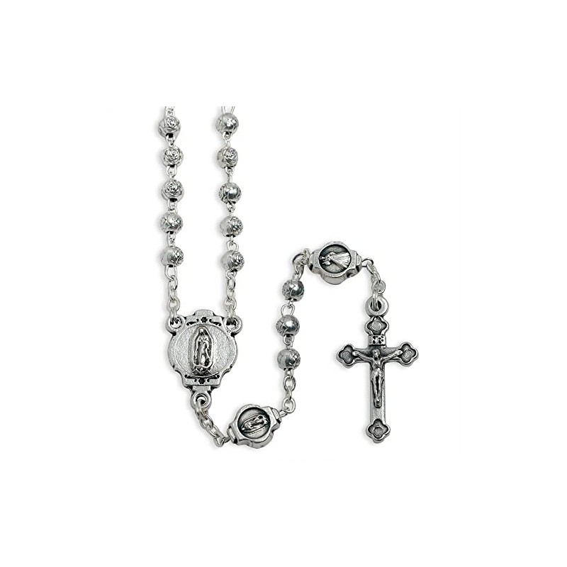 Catholic Rosary Beads with Metal Keepsake Gift Box Set (Guadalupe