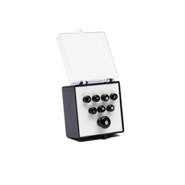 Martin Bridge and End Pin Set, Black with Abalone Inlay