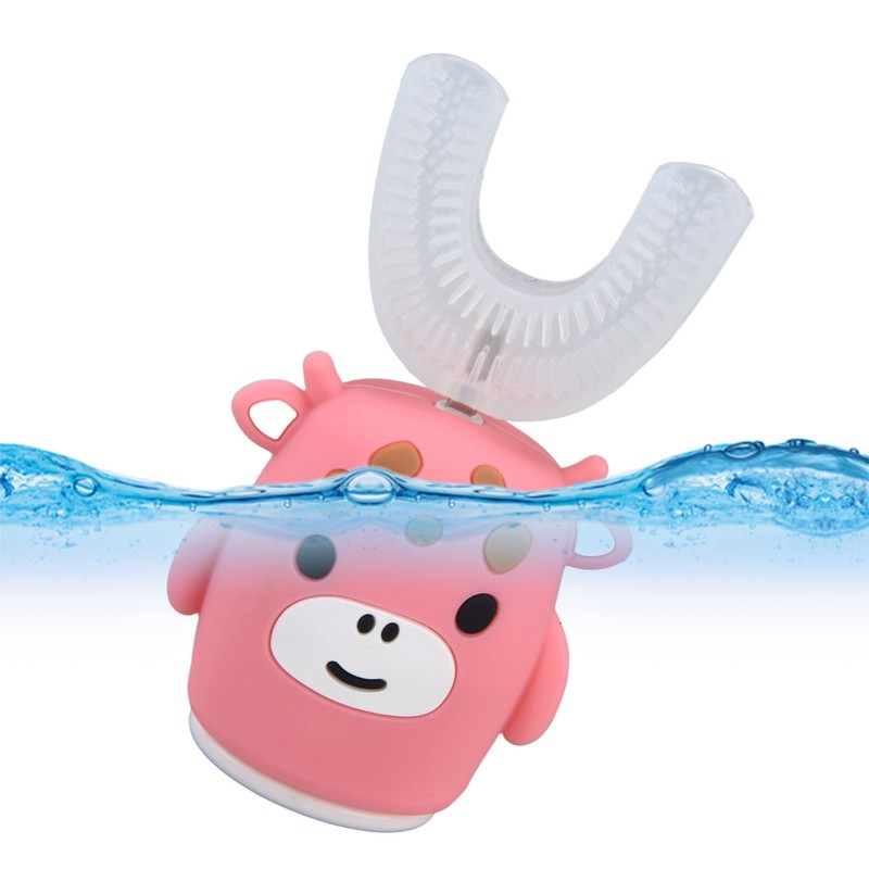 Kids U Shaped Toothbrush Pink Cartoon Electric 360° Tooth Rush