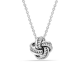 LeCalla Valentines Day Gifts for Her 925 Sterling Silver Love Knot Pendant Necklace | Italian Love-Knot Necklace | Knot Necklace for Women