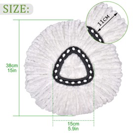 6 Pack Spin Mop Refill Replacement Head Compatible with Ocedar and Vileda,Mop Heads Replacement for Wrin Spin Mop,Microfiber Spin Mop Replace Heads