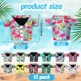 Pickmesh 12 Pack Tropical Christmas Can Shirt Cooler Sleeves 12 oz Christmas Hawaiian Funny Can Cooler Bulk for Beer Beverage Soda Birthday Beach Themed Party Favor