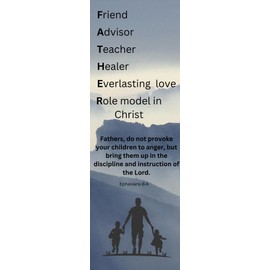 Father's Day Bookmarks, Father Acronym Bookmarks for Men and Fathers Inspirational Church Supplies Religious Gifts 2" x 6" Bible Verse Ephesians 6:4 (50 Count)