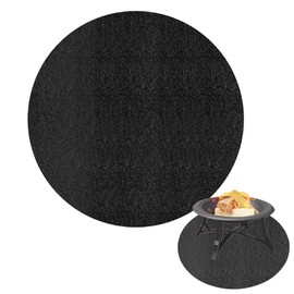Fire Bowl Mat, Fire Pit Mat, 24 Inch Under Grill Fireproof Underlay, Heat Resistant Protective Mat for Floor, Lawn, Grass, Patio, Balcony, Deck, Outdoor, Wood Burning, Charcoal Grill, Black