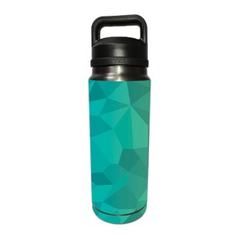 MightySkins Skin Compatible with YETI Rambler 26 OZ Bottle - Blue Green Polygon | Protective, Durable, and Unique Vinyl Decal wrap Cover | Easy to Apply, Remove, and Change Styles | Made in The USA