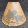 Unbranded Rustic Oiled Kraft Lamp Shade with Cowboy Design -