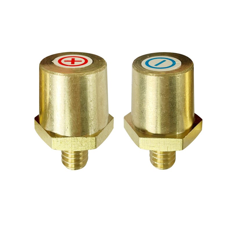 Ampper M8 Thread Male Brass Battery Terminal Charging Posts, M8