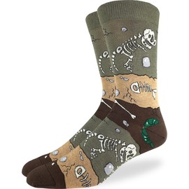 Good Luck Sock Men's Dinosaur Fossil Layers Socks, Big & Tall, Shoe Size 13-17