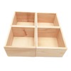 Anktily 4 Pieces Unfinished Wooden Boxes for Crafts, Small Square