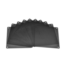 140 mm PVC Black Computer Cooler Fan Dust Filter Case Cover Dustproof Computer Mesh, Pack of 10