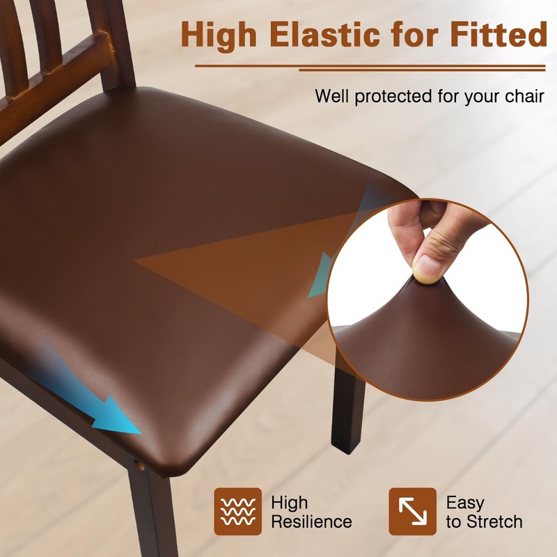 WUSOUPU Leather Seat Covers for Dining Chairs Waterproof Chair Seat