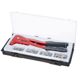 kwb 407190 Pop Rivet Pliers Set, Rivet Pliers Incl. 100 Aluminium Rivets, Heavy Duty Design With Grip Protection