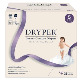 DRYPER Baby Nappies - Size 5 (13-18kg / 28-39 lbs), 6 x 6 Nappies (36 Total), Ultra Soft Nappies Super Absorption Core Disposable Baby Diapers