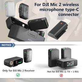 TGHongKy Type-C Interface for DJI Mic 2 USB-C Connection Receiver Adapter for Mic 2 Audio Accessories Microphone Receiver Can Be Connected to Mobile Phones and Recording Devices for Audio Transmission