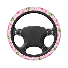 Cowgirls Cactus Pink Steering Wheel Cover for Men Women Universal 15 Inch Neoprene Protector Car Accessories for Car Trucks