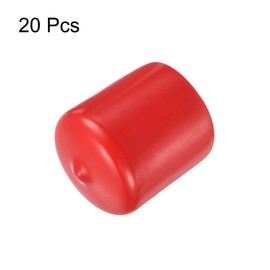 QUARKZMAN Pack of 20 Rubber Caps Rubber End Caps 31 mm ID Rubber Plugs Sealing Cap Vinyl PVC Round Tube Bolt Cap Cover Screw Thread Protective Caps, Red