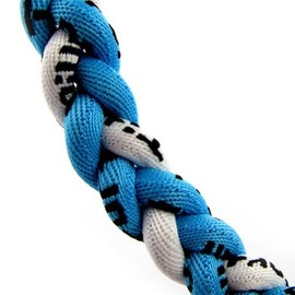 MapofBeauty 18" Fashion Three Braided Rope Sport Style Tornado Necklace (Azure Blue/White)