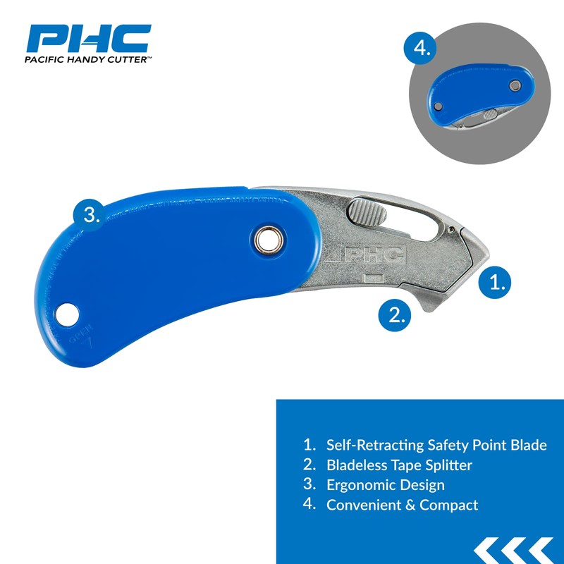 Pacific Handy Cutter PSC2 Pocket Safety Cutter, Box of 12,