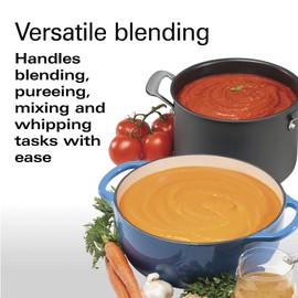 Hamilton Beach Professional Electric Hand Immersion Blender with Variable Speed + LED Screen, 300 Watts of Peak Power, Stainless Steel Whisk and Blade, Silver (59750)