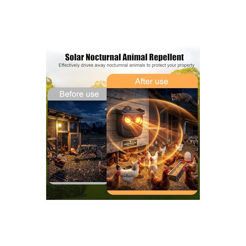 4 Pack Solar Owl Animal Repeller Outdoor for Raccoon, Deer