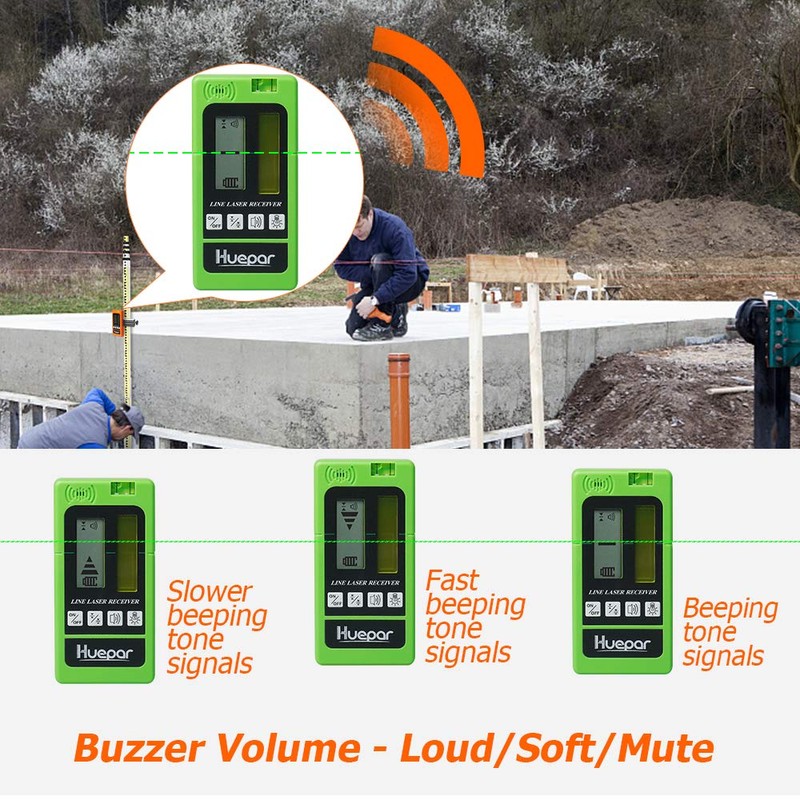 Huepar LR-5RG Laser Detector for Laser Level - Green and