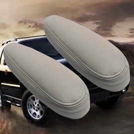 BABERGOU 922 Gray Leather Driver & Passenger Side Armrest Cover Compatible with Suburban Avalanche Silverado Sierra Tahoe Yukon 2000 2001 2002 2003 2004 2005 2006