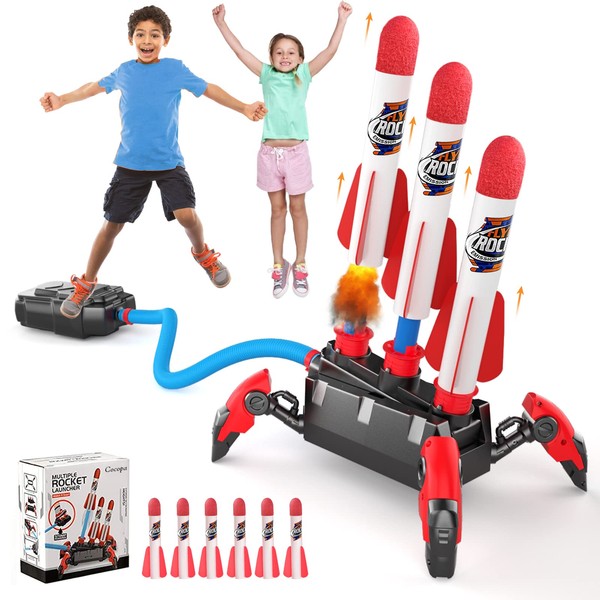 Cocopa Foam Rocket Launcher Kids Age 5 6 7 8+, Fun Outdoor Garden Games for Children Christmas Xmas Gift Toys for Boys & Girls