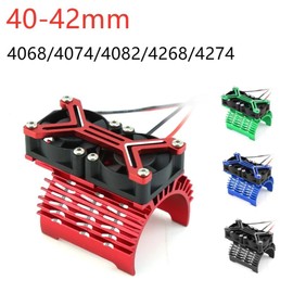 RC Motor Heatsink Dual 20000rpm 30mm Cooling Fan 40-42mm Adjustable Mount for 1/7 1/8 Arrma 6s RC Car Fit 4068 4074 4082 4268 4274 Motors(Red)