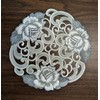 Doily Boutique Round Doily with Cutwork Gray and Silver Roses