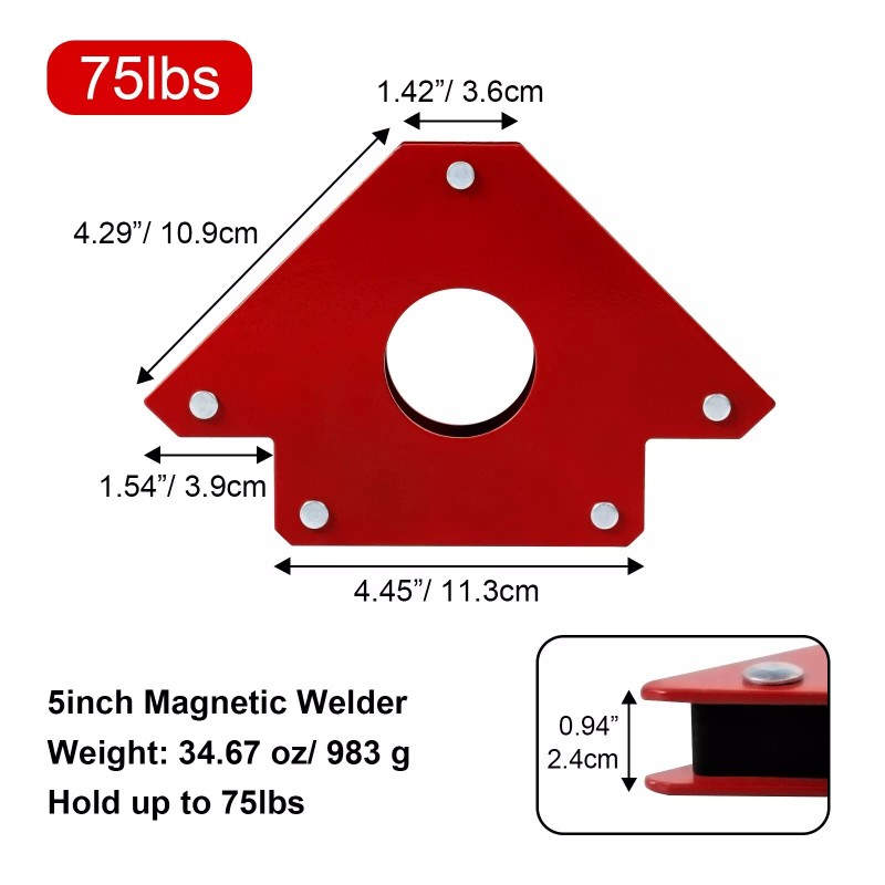 alflow Arrow Welding Magnet 6pcs,5" Magnets Welding Clamps and Holding