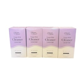 Clean-n-Fresh Yoga Mat Cleaner Spray Lavender  (2) 3.4 oz Bottles + Cloth [4 Pack] 8 Bottles