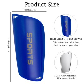 Luoqun88 Football Kids Shin Pads, 1 Pair Kids Shin Guards 6-12 Years for Football Games, Leg Protectors with Shock-Absorbing EVA for Protection Reduce hit & Injuries (Blue-M)