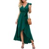GRECERELLE Women's Floral Print Cross V Neck Summer Dress Boho