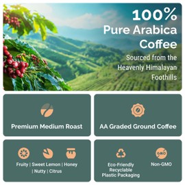 108LIFE Himalayan Arabica Specialty Coffee | Medium Roast Ground Coffee from the Heart of the Mountains | Rich in Antioxidants | Pure & Natural | 10 oz – Makes 20 Cups