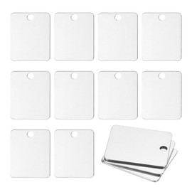 MECCANIXITY 5 Pack 3.4x2.1 Inch Metal Engraving Blank Stainless Steel Blank Metal Blank Tags Stamping Metal Stamping with 1 holes