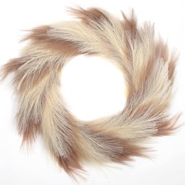 SinYogz Fax Pampas Wreaths for Front Door,24" Large Pampas Grass Wreath for Front Door Decor,Boho Farmhouse Decor for Front Door Wreath,Wreath for Boho Wall Decor