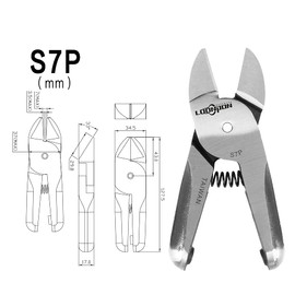 JIUNENG Air Pneumatic Nipper Shear Cutter Heads,S7P for HS-30 Cutting Iron Wire 2.8mm Copper Wire 3.3mm Metal Wire Scissor Replacement Blades