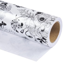 WRAPAHOLIC Wrapping Paper Roll - Mini Roll - 17 Inch X 33 Feet - Vintage Floral Design for Birthday, Party, Baby Shower