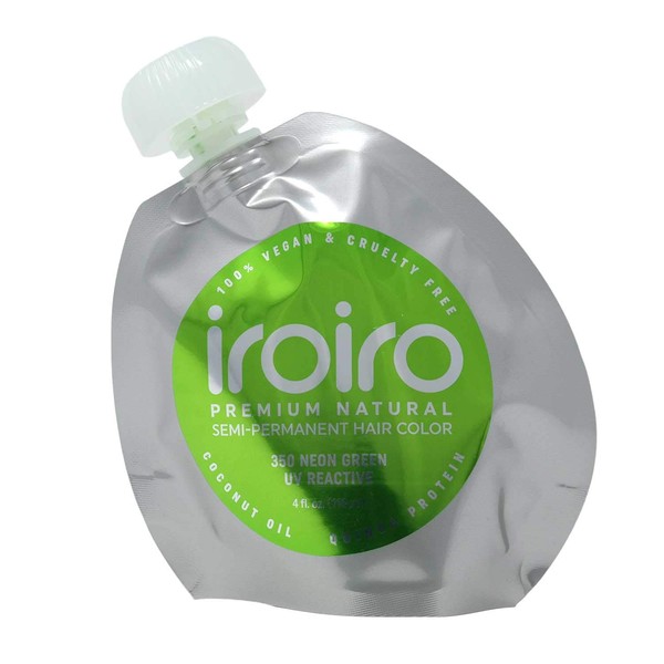 IROIRO Premium Natural Semi-Permanent Hair Color 350 Neon Green (8oz)