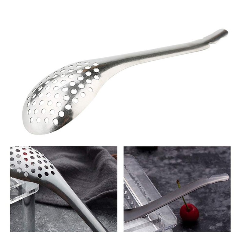 GeKLok Caviar Spoon, Egg Strainer, Spoon Filter, Stainless Steel Strainer