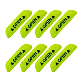 Ziciner 8 Pcs Car Door Open Reflective Stickers, Night Visibility Safety Warning Auto Anti-Collision Protective Strip, Universal Vehicle Decorative Decals Accessories for Most Cars (Green)