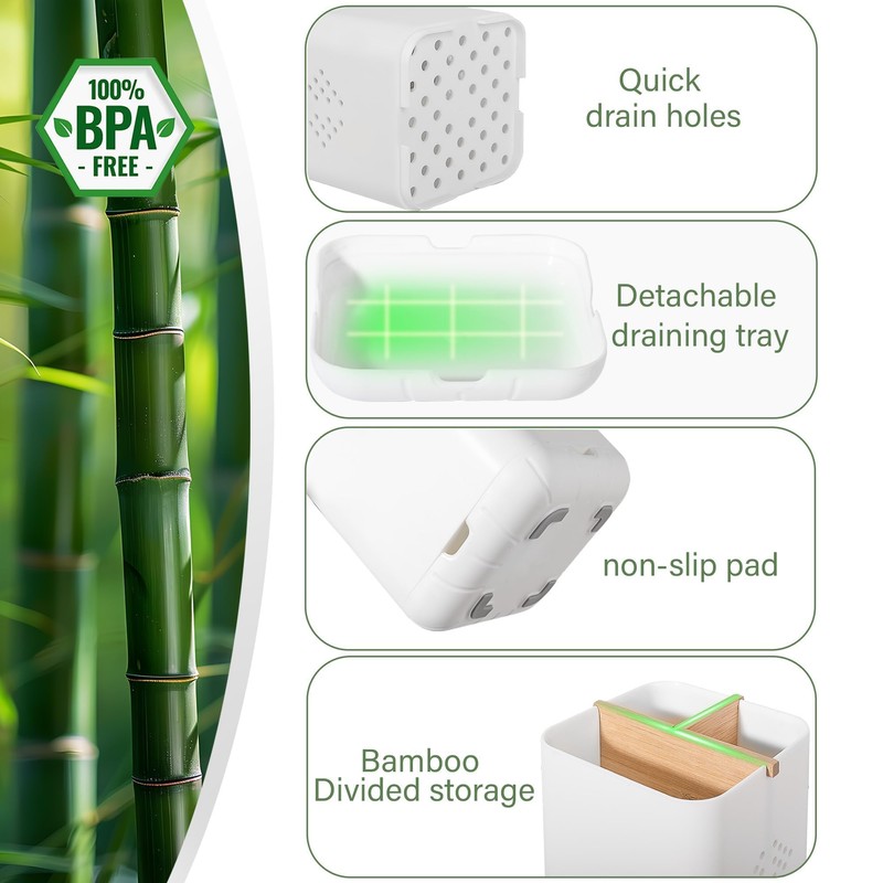 Toothbrush Holders for Bathroom Countertop, Detachable Electric Toothbrush Holder with