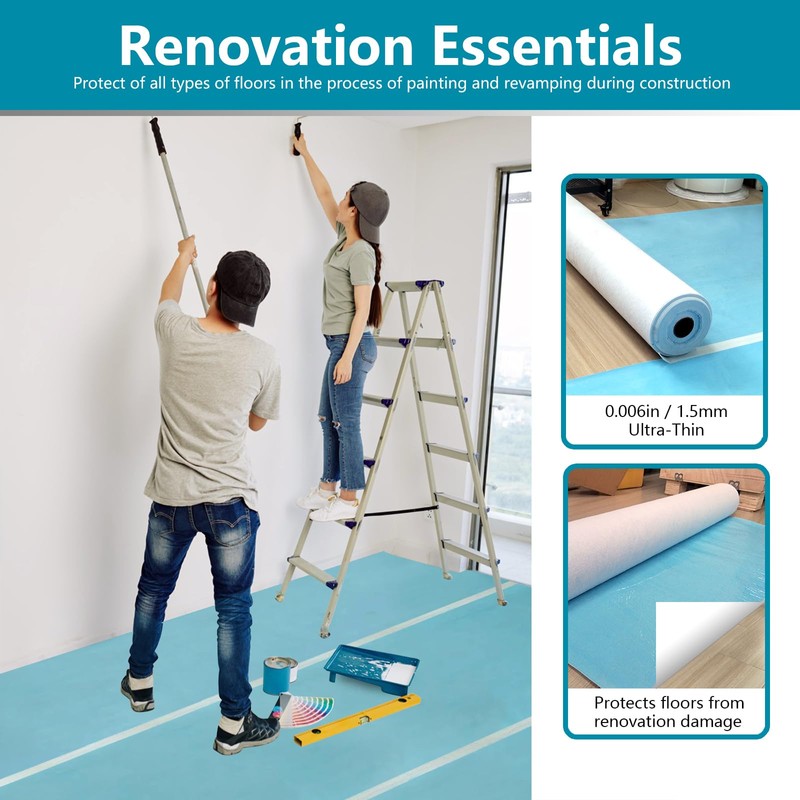 Temporary Floor Protection 39.5’’ x 50’, Floor Protection Film for
